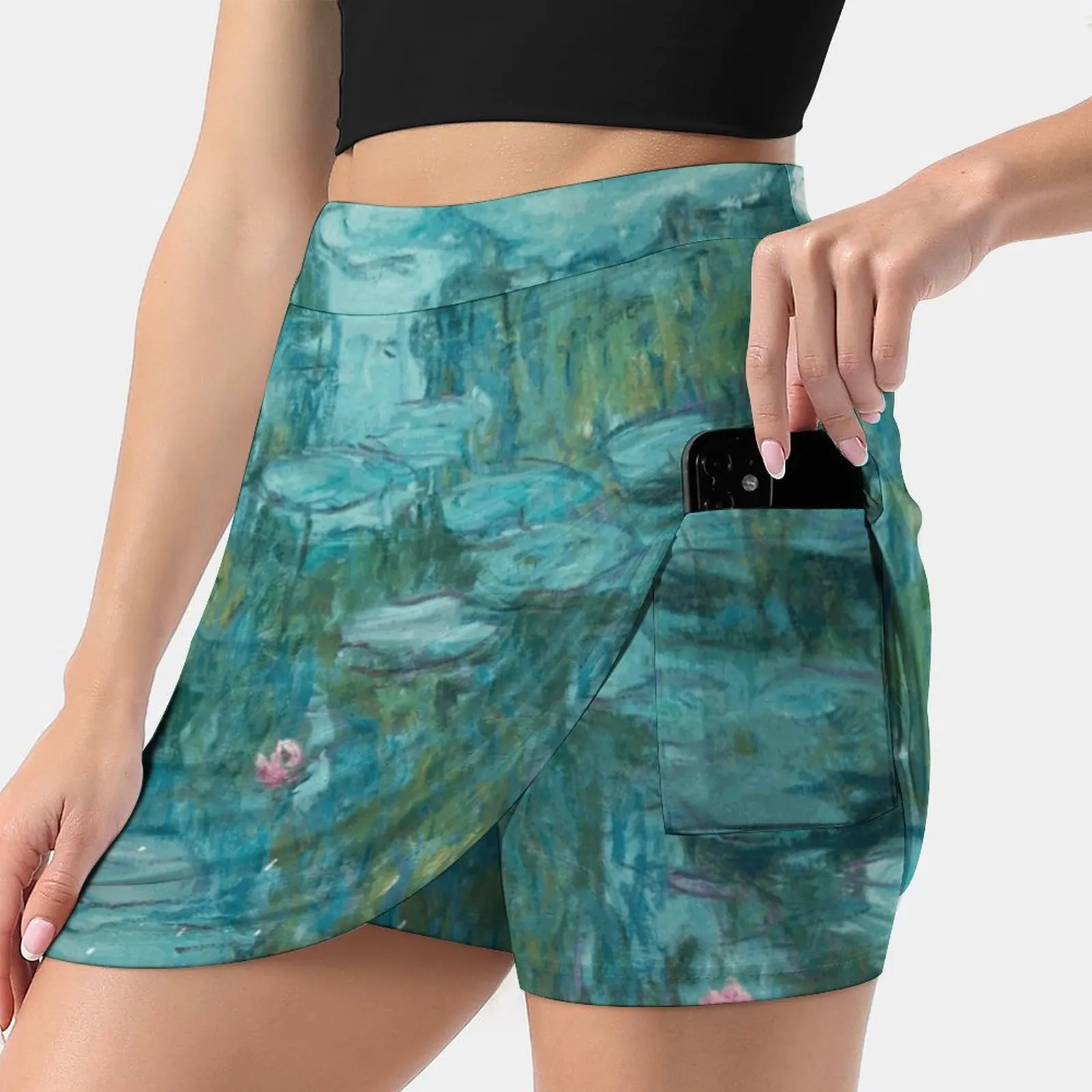 Water Lilies C. 1915 - Claude Tennis Golf Skirt Sexy A-Line Harajuku Shorts Skirt With Phone Pockets Skort Van Gogh Cezanne