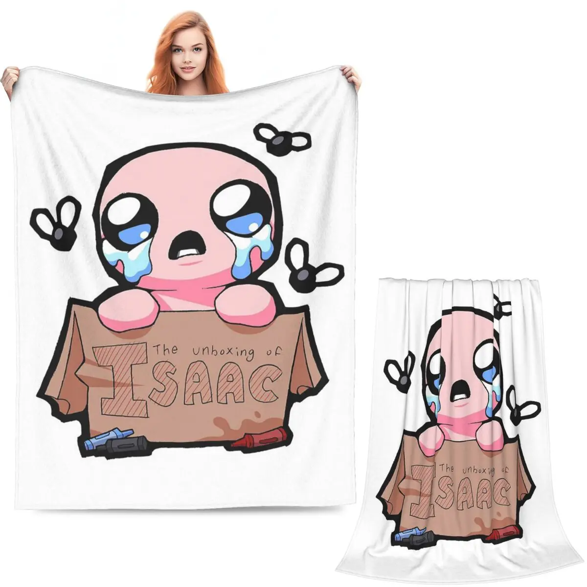 Game The Binding Of Isaac Print Blanket Soft Warm Flannel Throw Blanket Plush for Bed Living room Picnic Travel Home Sofa