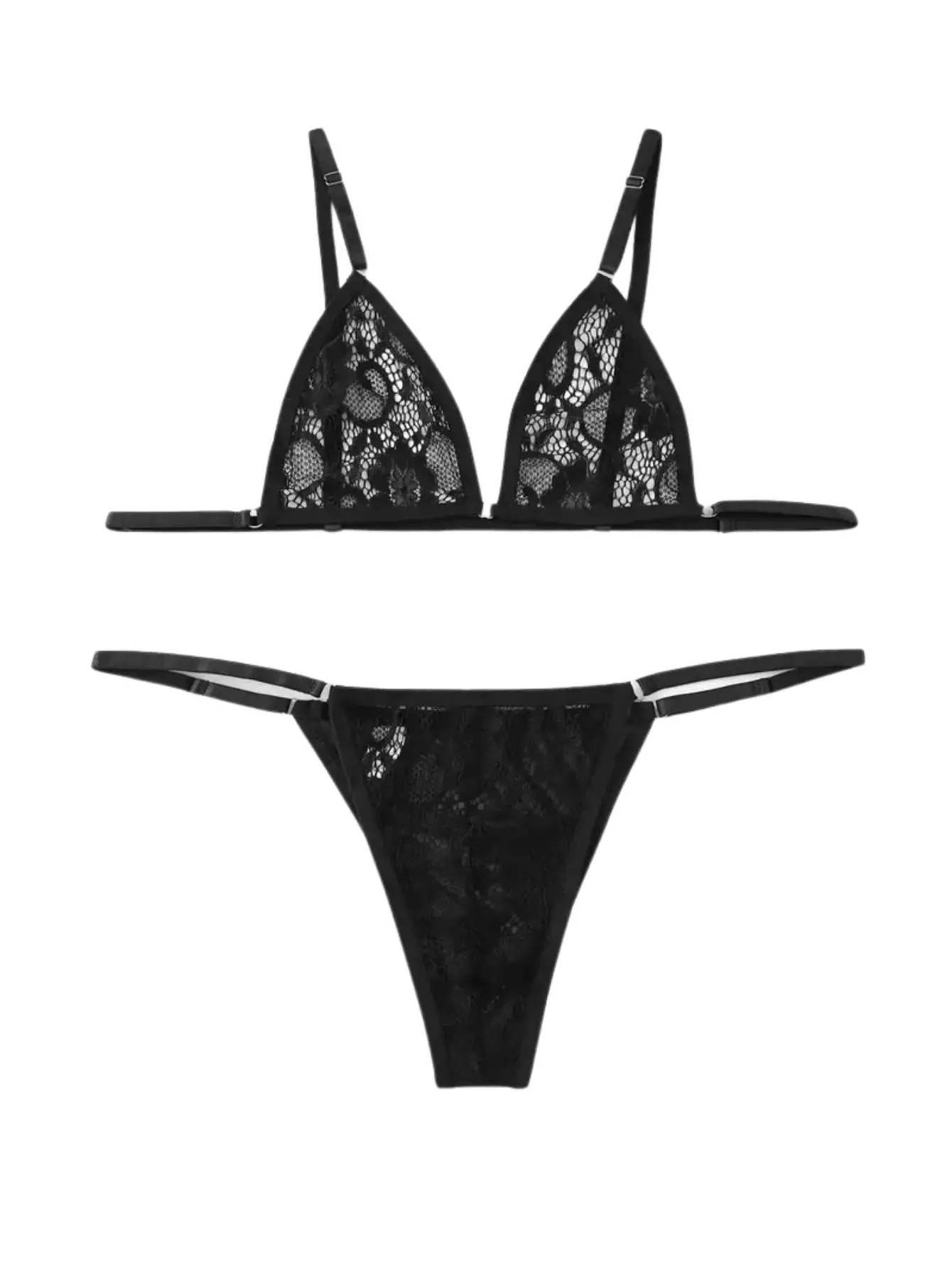1 Set of 2 pcs men's underwear suits: sexy lace bikini underwear with adjustable underwear + bra set, see-through, costume party