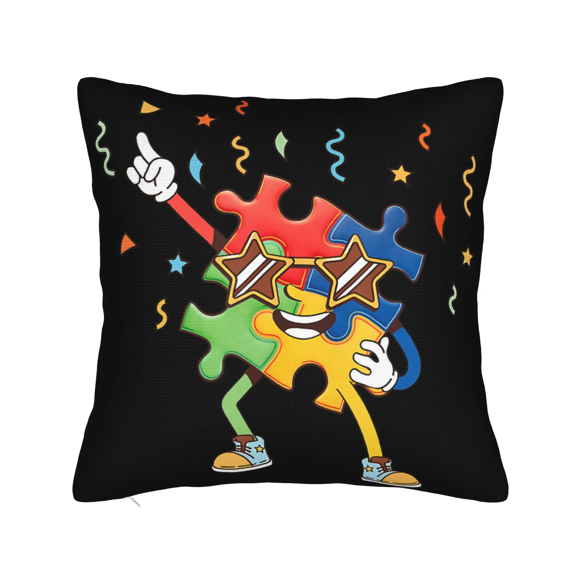 Dabbing Puzzle Autism Awareness Pillow Covers Stuff Printed Cushion Cover Gift  Throw Pillow Case Cover Home Multiple Sizes