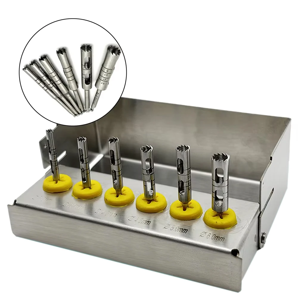 

Набор сверл для зубных имплантатов с набором длинных трепантиновых боров для размещения зубных имплантатов, оральной хирургии, приготовления костей и процедур