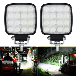 4 inch LED Flood Light pair CAT Excavator Squar Forklift Tractor Heavy Duty Blub Offroad 12V 24V 6240LM  Agricultural vehicles