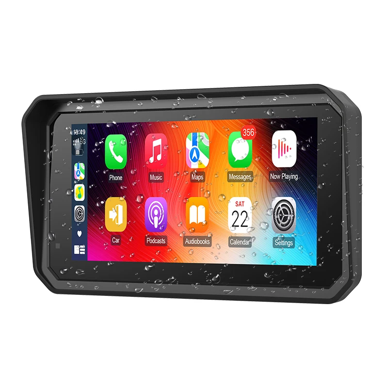 JMCQ Draagbare 6.25 inch Motorfiets GPS Navigatie IPX7 Waterdichte Draadloze CarPlay Android Auto Drive Recorder Ondersteuning 4K DVR - afbeelding 2