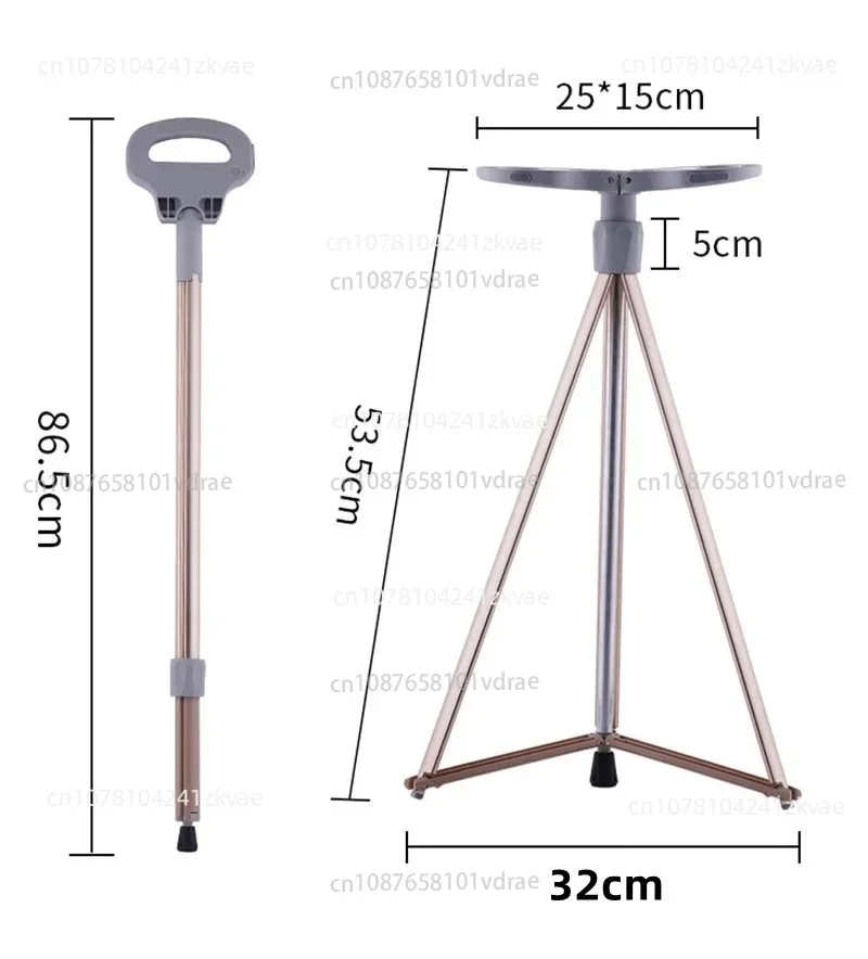 

New Multifunction Trekking Poles Portable Folding Cane Vibration Massage Mobile Power Crutch