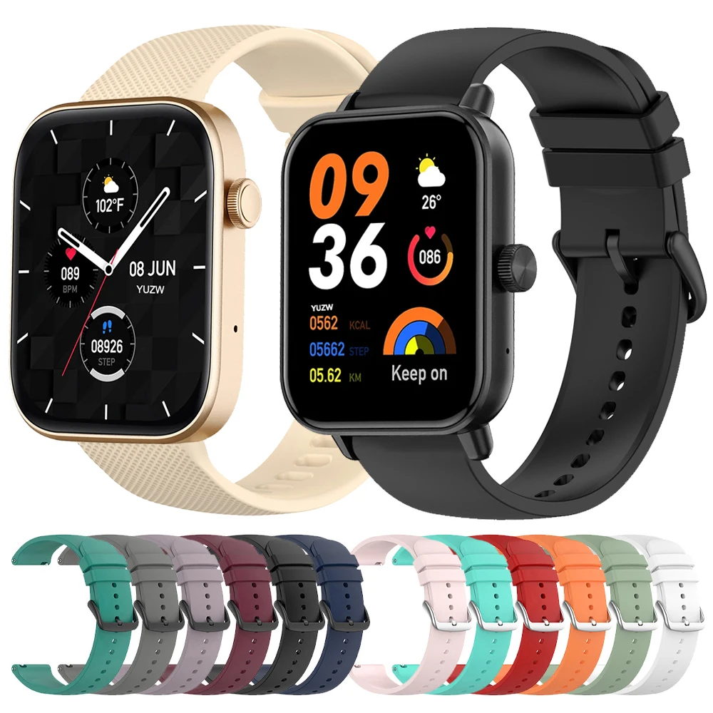 Correa de silicona de 20mm y 22mm para reloj inteligente COLMI P71 P81 para COLMI C81 C61 P68 P73 P76 P86 V68, accesorios deportivos
