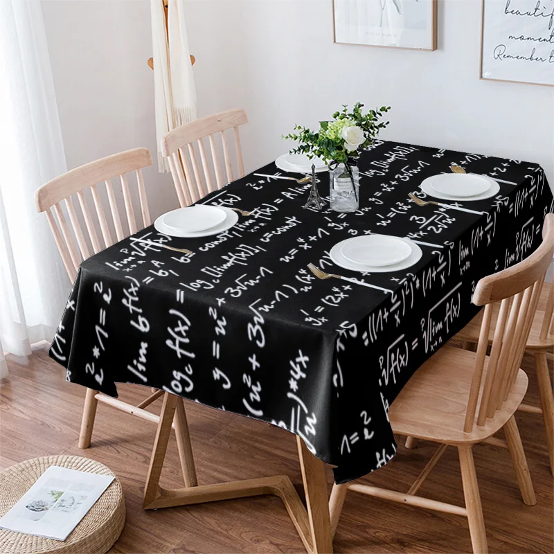 

Mathematical Equation Diagram Table Cloth Waterproof Dining Tablecloth Kitchen Decorative Coffee Cuisine Party Table Cover