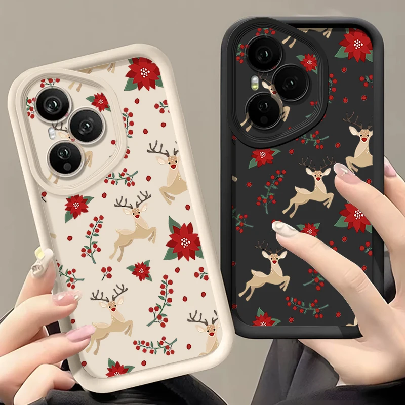 عيد الميلاد الغزلان الزهور حافظة هاتف من البولي يوريثان لهاتف Honor 400 200 Pro Magic7 Lite X8c X9c الذكية X6a X6b X6c غطاء سيليكون ناعم مقاوم للصدمات #6