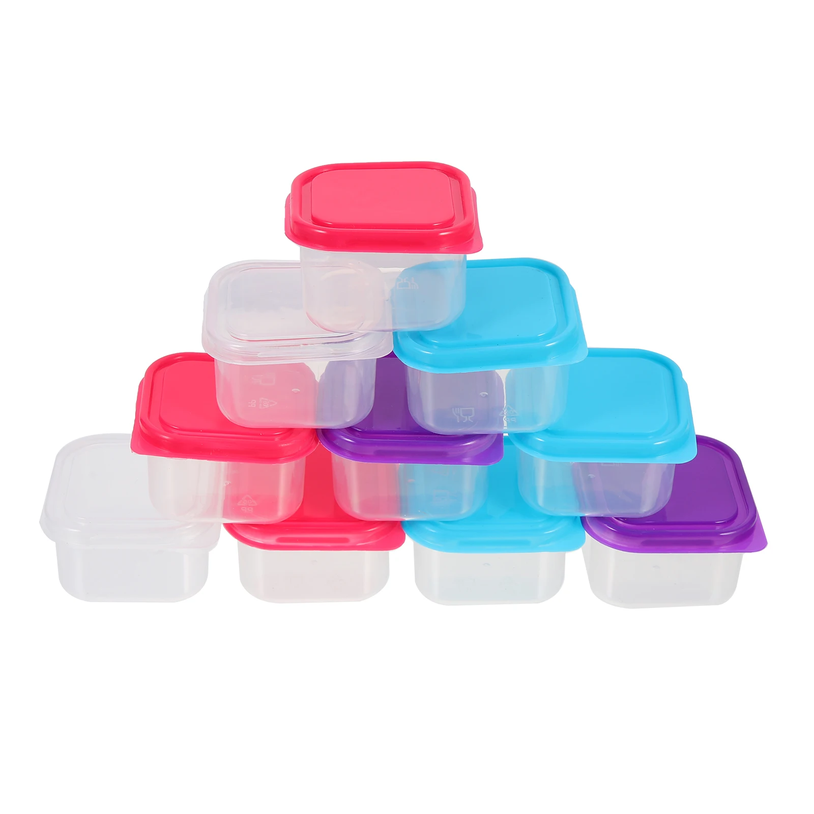 

12pcs Storage Boxes Refrigerator Organizing Square Spice Containers Freshness Keeper Leak Proof Kitchen Storage Container Baby