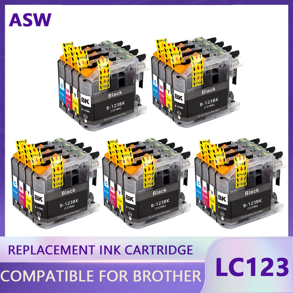 Compatible LC121 LC 123 LC123 Ink Cartridge For Brother DCP-J552DW DCP-J752DW MFC-J470DW MFC-J650DW Inkjet Printer