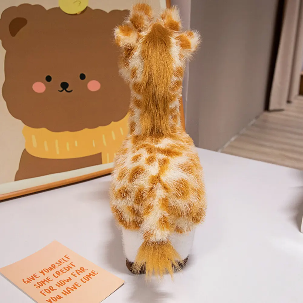 Fofo vida real girafa brinquedos de pelúcia bonito simulado macio animal bonecas alta qualidade meninas presentes aniversário decoração do quarto