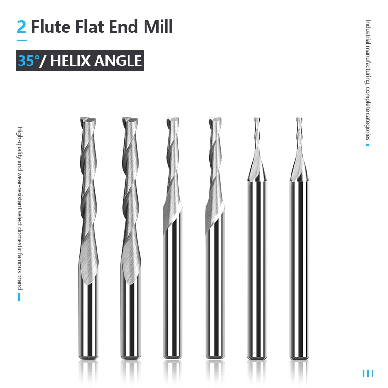 XCAN 2 Flute Flat Endmill 3.175mm Shank Up Cut CNC Spiral Router Bit Carbide Milling Cutter for Wood PVC MDF