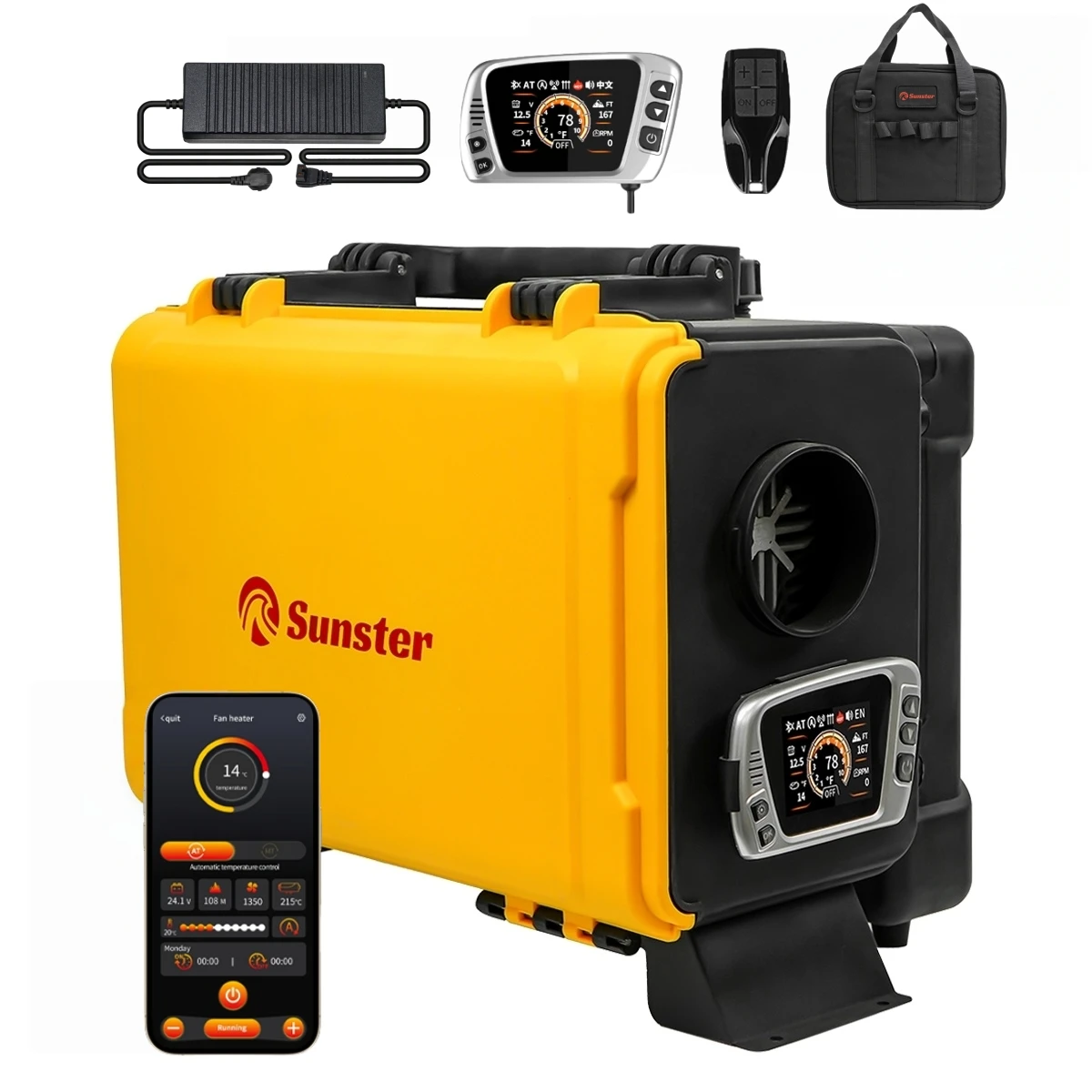8KW Diesel Luchtverwarmer 12V 220V W/Bluetooth APP & Interne Circulatie Verwarming Ultrastille Autoverwarmer Voor Auto RV Camper Tent