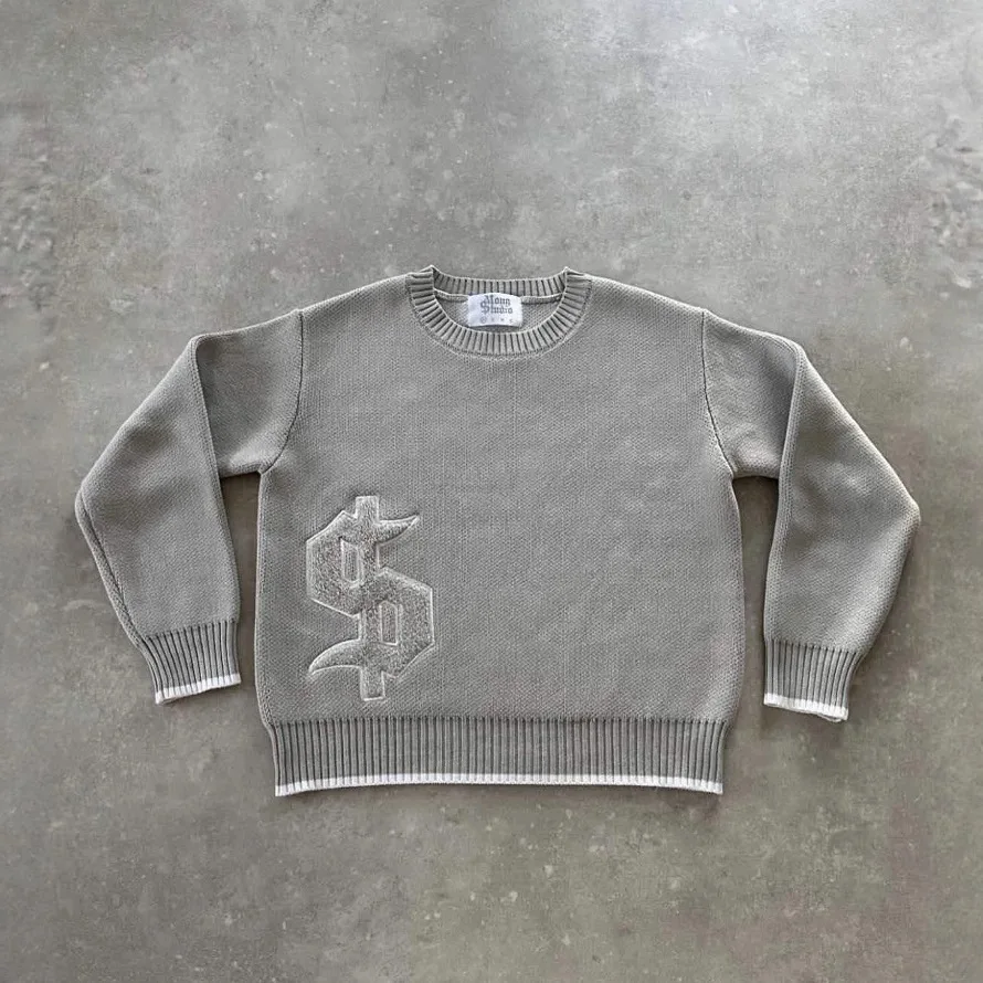 European and American street casual loose long-sleeved tops autumn and winter pullover round neck men and women knitted sweaters