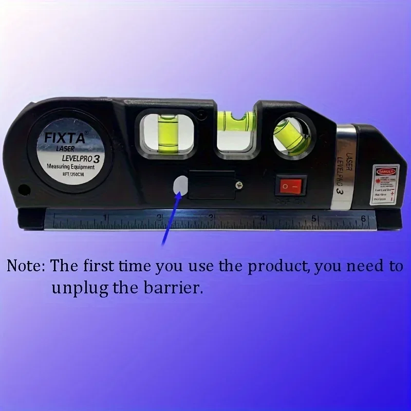 2025 Easy to Use Laser Level Line Tool Multipurpose Laser Level Kit Standard Cross Line Lase 8 Feet Measure Tape Ruler