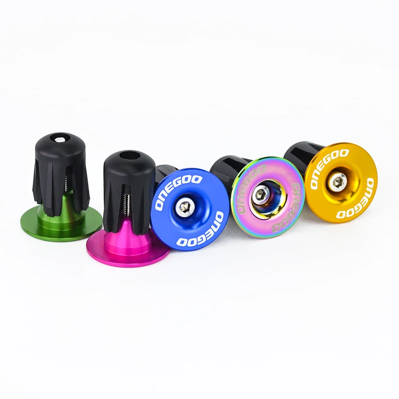 1 Pair ONEGOO Bike Grip Handle Bar End Cap Aluminium Alloy MTB Handlebar Grips Plugs Caps for Bicycle Handlebar Accessory