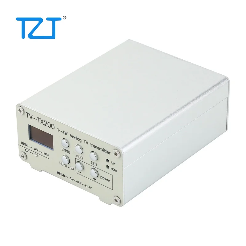 TZT TV-TX200 VHF/UHF Analog TV Transmitter Support HD/AV Input Analog Signal Transmitter with Telescopic/GP Umbrella Antenna