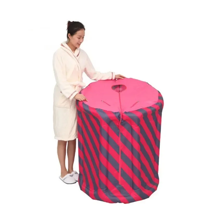 الشمال سبا غرف ساونا واحدة المنزل المحمولة نفخ التبخير دلو للطي دش الجسم عرق برميل باخرة المنزلية #4