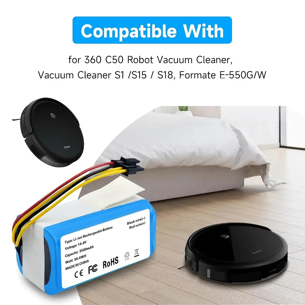 14.8V High Capacity 3500mAh Battery Pack For AIRROBO P10 Conga 1290 1590 Proscenic 780T Vacuum Cleaner Replacement Parts