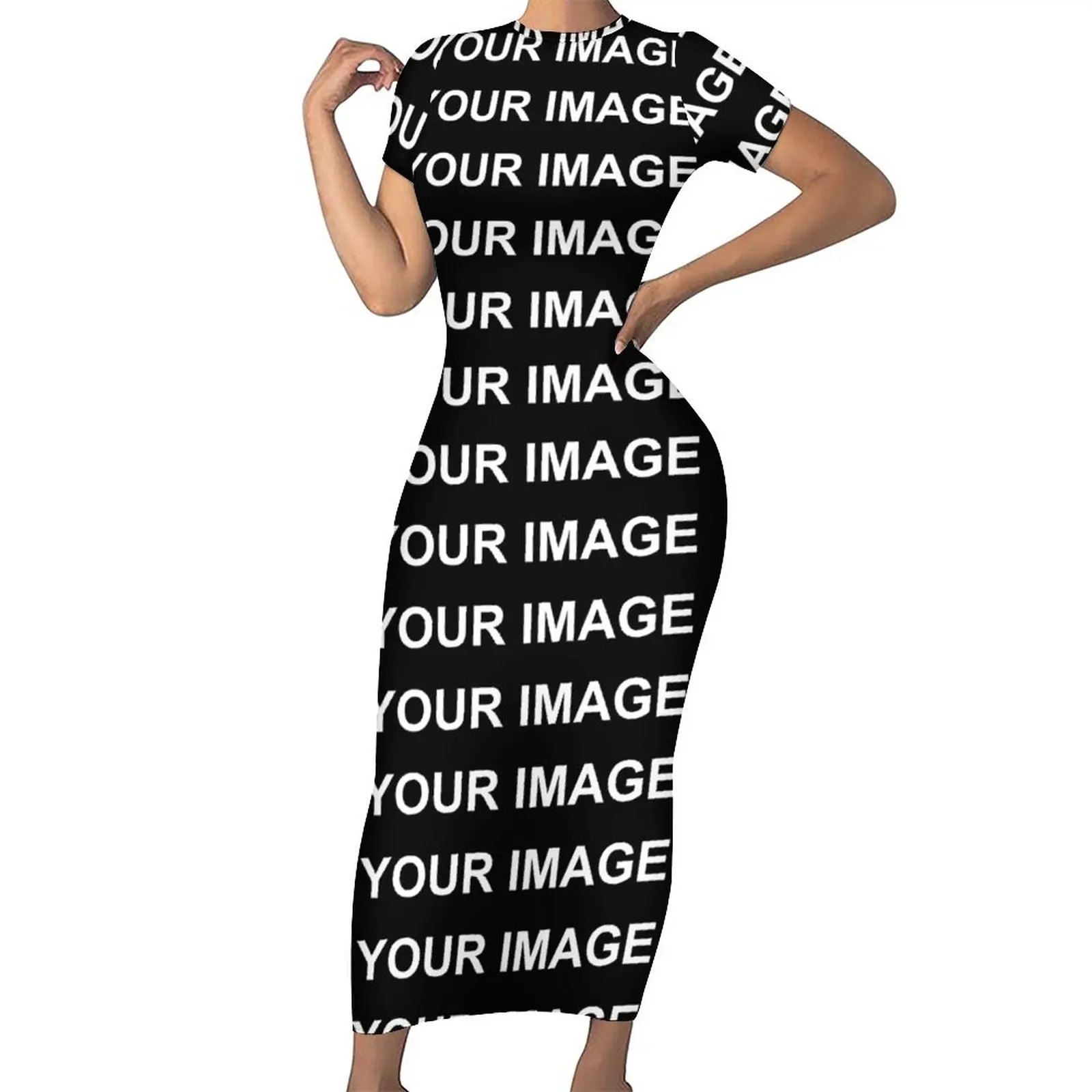 

Your Image Customized Dress Short Sleeve Custom Made Design Fashion Maxi Dresses Retro Bodycon Dress Graphic Big Size Vestido