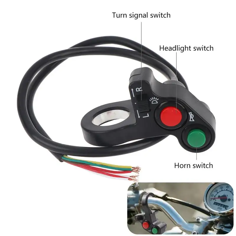 7 8 Inch Handlebar Control Switch for Motorcycle Scooter Horn Turn Signal Lights Durable ABS for Long Distance Touring