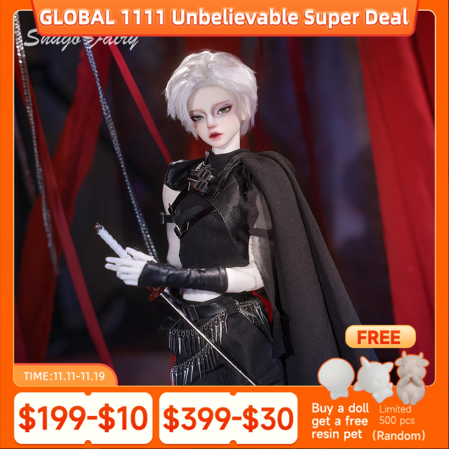 

Hyman D Bjd Doll 1/4 Полный набор Bubo 2nd Body Красивый мужской убийца Рыцарь Стиль Игрушки Shugafairy Смола Шарнирные куклы