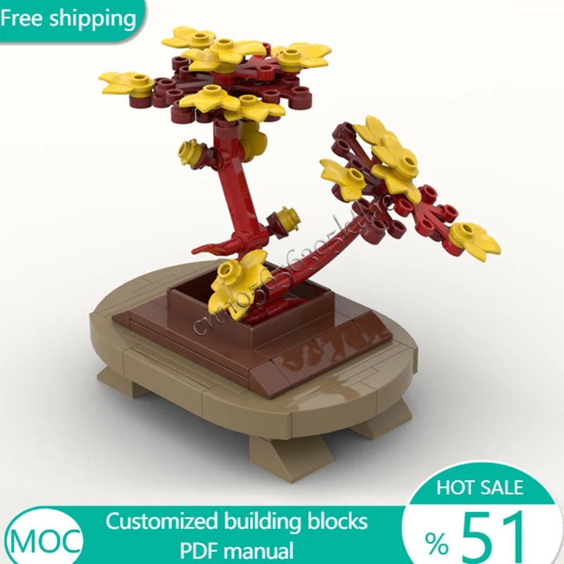 106 pièces bonsaï Micro bonsaï rouge pour Micro Pot MOC personnaliser bloc de construction modulaire éducatif Simple bricolage garçon vacances jouet cadeaux