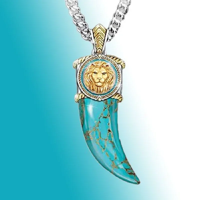 

Gold Gothic Buffalo Horn Pendant Necklace Korean Fashion Cute Collar Joyero Accessory Unisex Stylish Trend for Men And Women