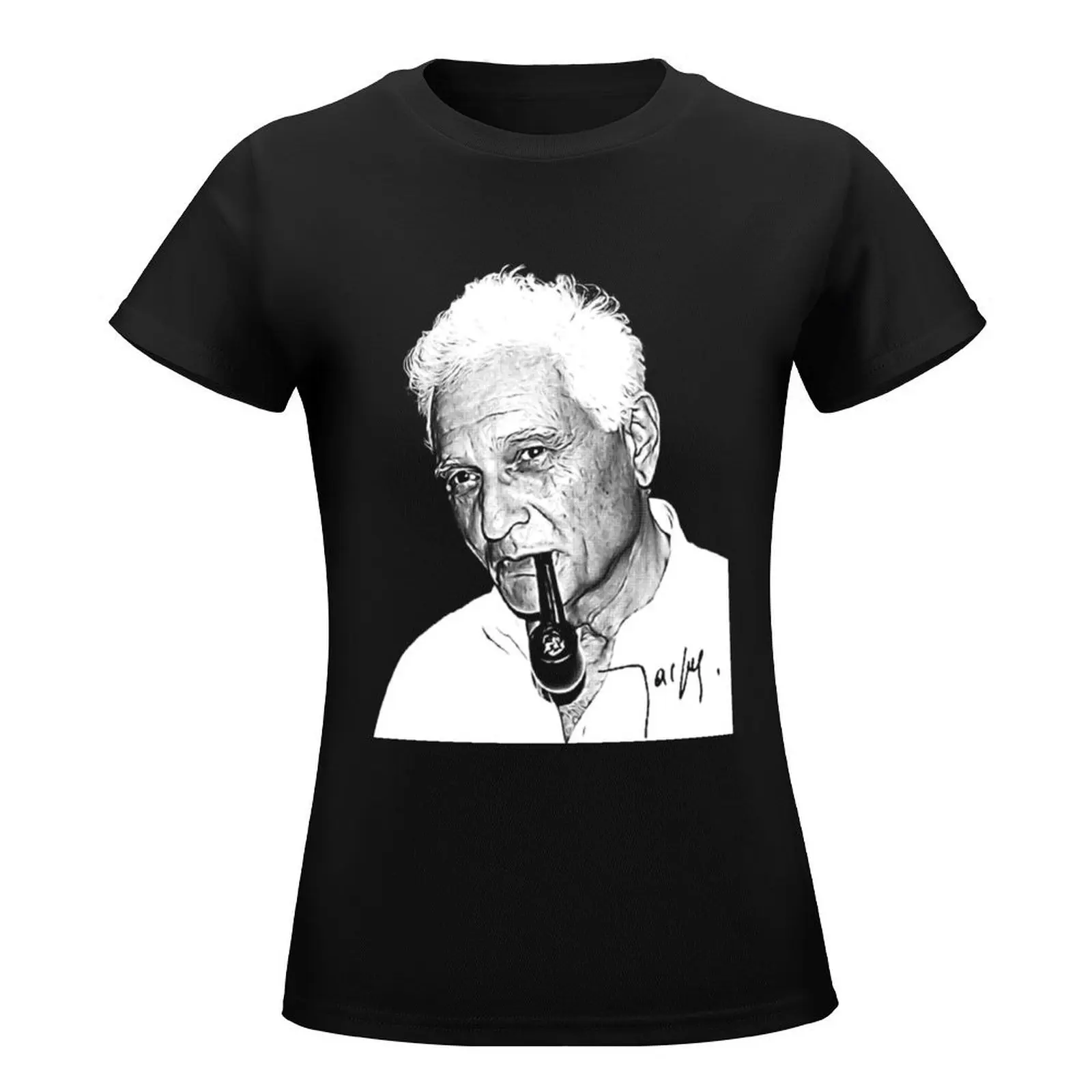 Jacques Derrida T-Shirt shirts graphic tees kawaii clothes vintage plus size tops Top Women