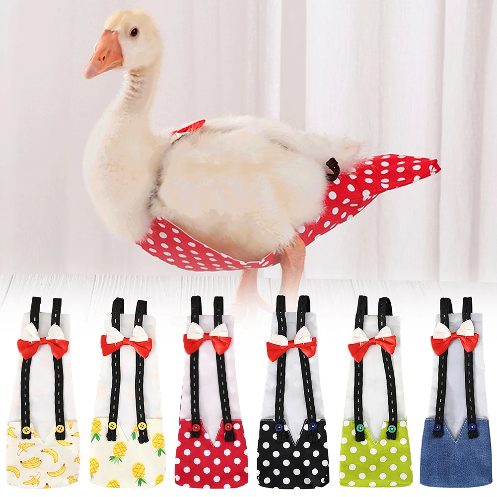 S/M/L Farm Pet Goose Diaper Hen Chicken Duck Poultry Diaper Cloth Reusable Washable Costume Diaper with Bow Knot Goose Supplies