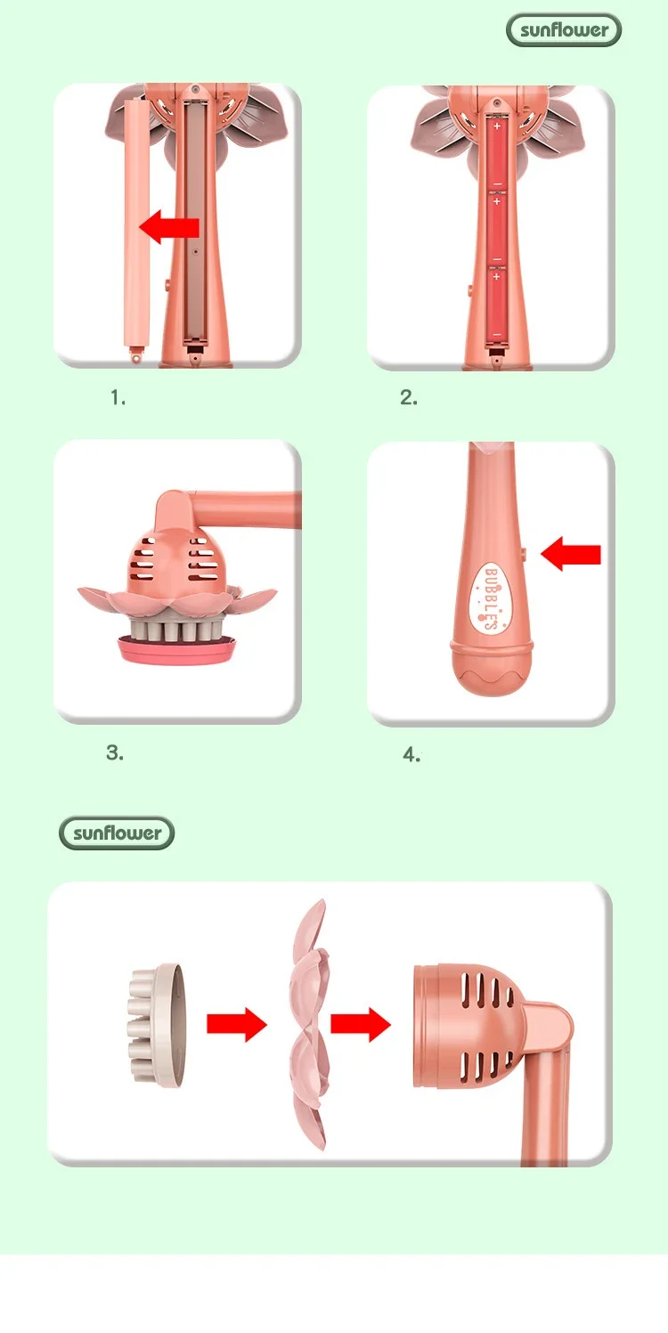 해바라기 비눗방울 기계 23홀 휴대용 귀여운 야외 비눗방울 장난감 어린이 파티 야외 게임 선물