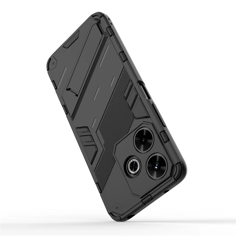Xiaomi Poco M6 4G 케이스 용 전화 홀더 케이스 Poco M6 4G 6.79 인치 용 Poco M6 케이스 용 범퍼 안티 노크 갑옷 전체 뒷면 커버