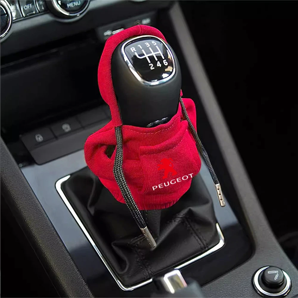 1 stks Auto Pookknop Cover Hoodie Manual Gear Sweatshirt Decoratie Voor Peugeot 206 3008 308 307 207 107 2008 508 408 5008