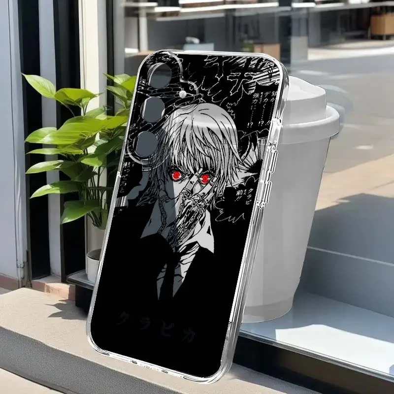

Anime Luxury Tokyo Ghoul Art Phone Case For Samsung Note 20 10 Ultra A57 A56 A50 A36 A34 A33 A26 A24 A23 A16 A06 5G Transparent