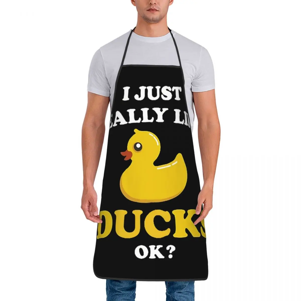 Unisex Fashion I Just Really Like Ducks Ok Funny Gift Apron Adult Chef Tablier Cuisine Kitchen Baking Rubber Duck Kitchen Baking