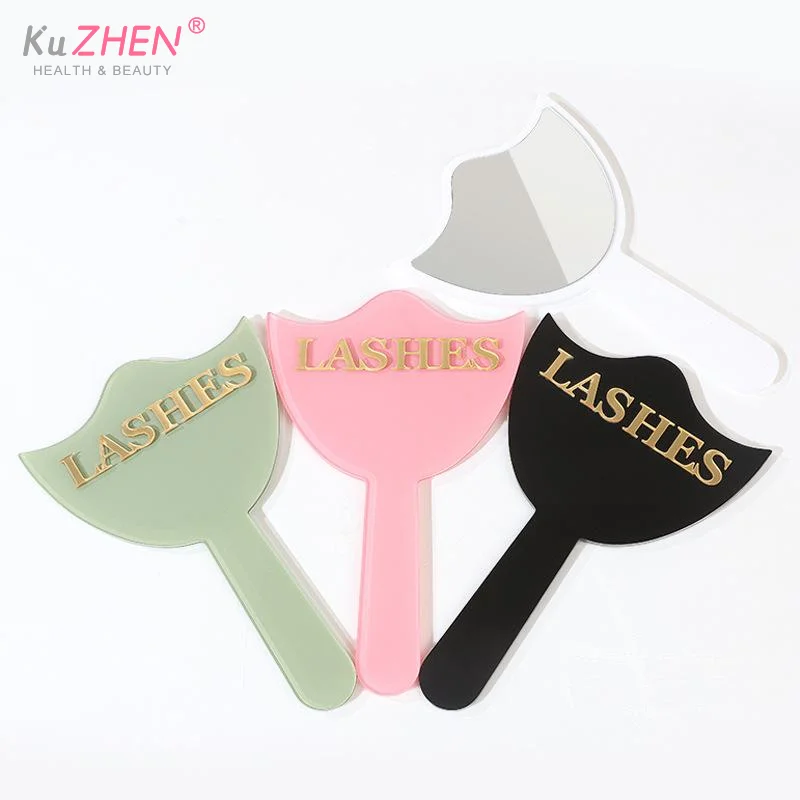 Profesjonalne lusterko do przedłużania rzęs z uchwytem do precyzyjnego nakładania rzęs i dekoracji salonów kosmetycznych, rekwizyt fotograficzny dla techników rzęs.