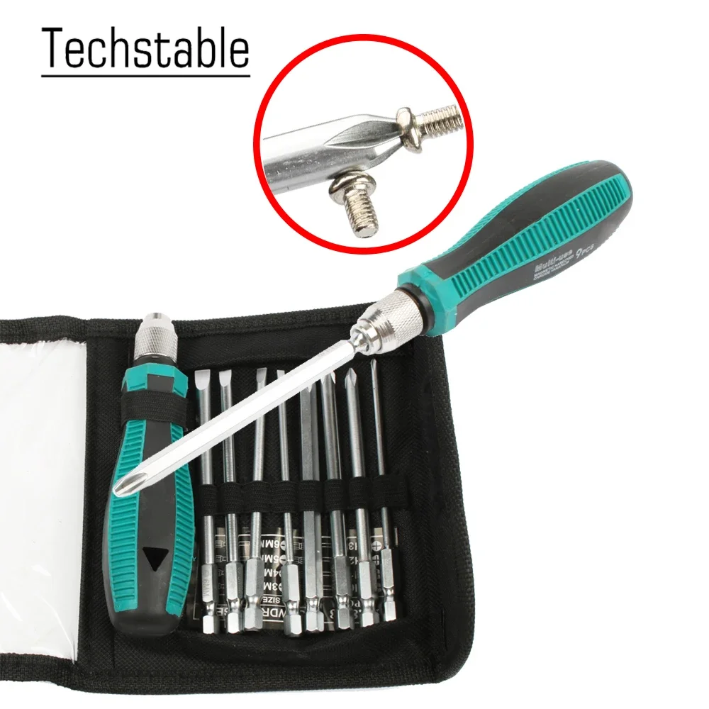 

Набор прецизионных отверток, 9 шт./компл., многофункциональные отвертки с крестообразным шлицем и магнитным ремонтом, ручные инструменты