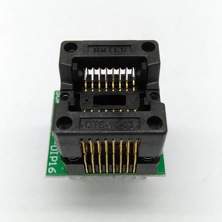 

SOP16 to DIP16 Burning Base Gold Plated Double Contact Narrow Body Aging Base SOIC16 Bounce Socket IC Test Base