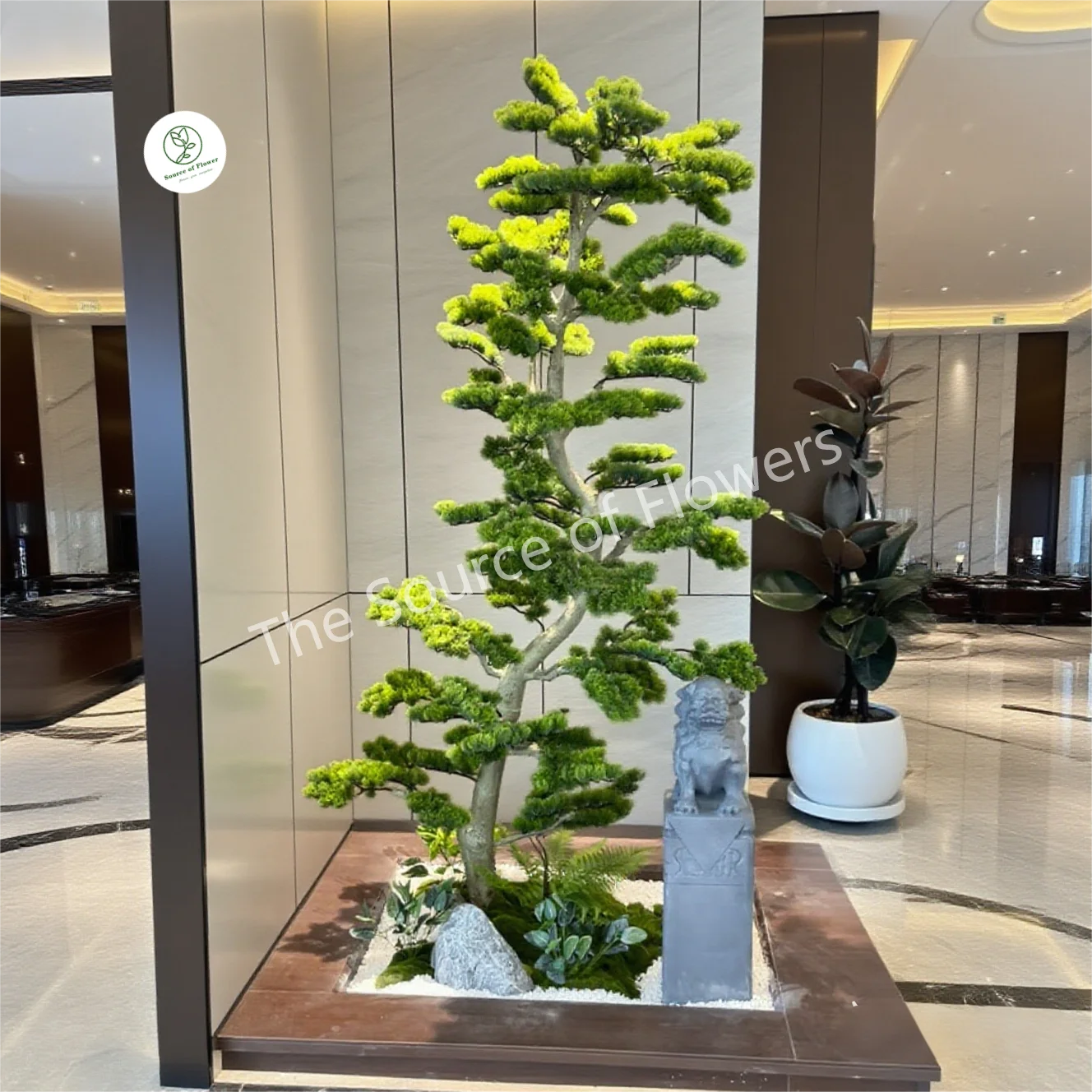 100% изготовленное на заказ искусственное красно-зеленое сосновое кипарис ручной работы, сертифицированное пластиковое дерево бонсай для дня рождения, зеленое дерево