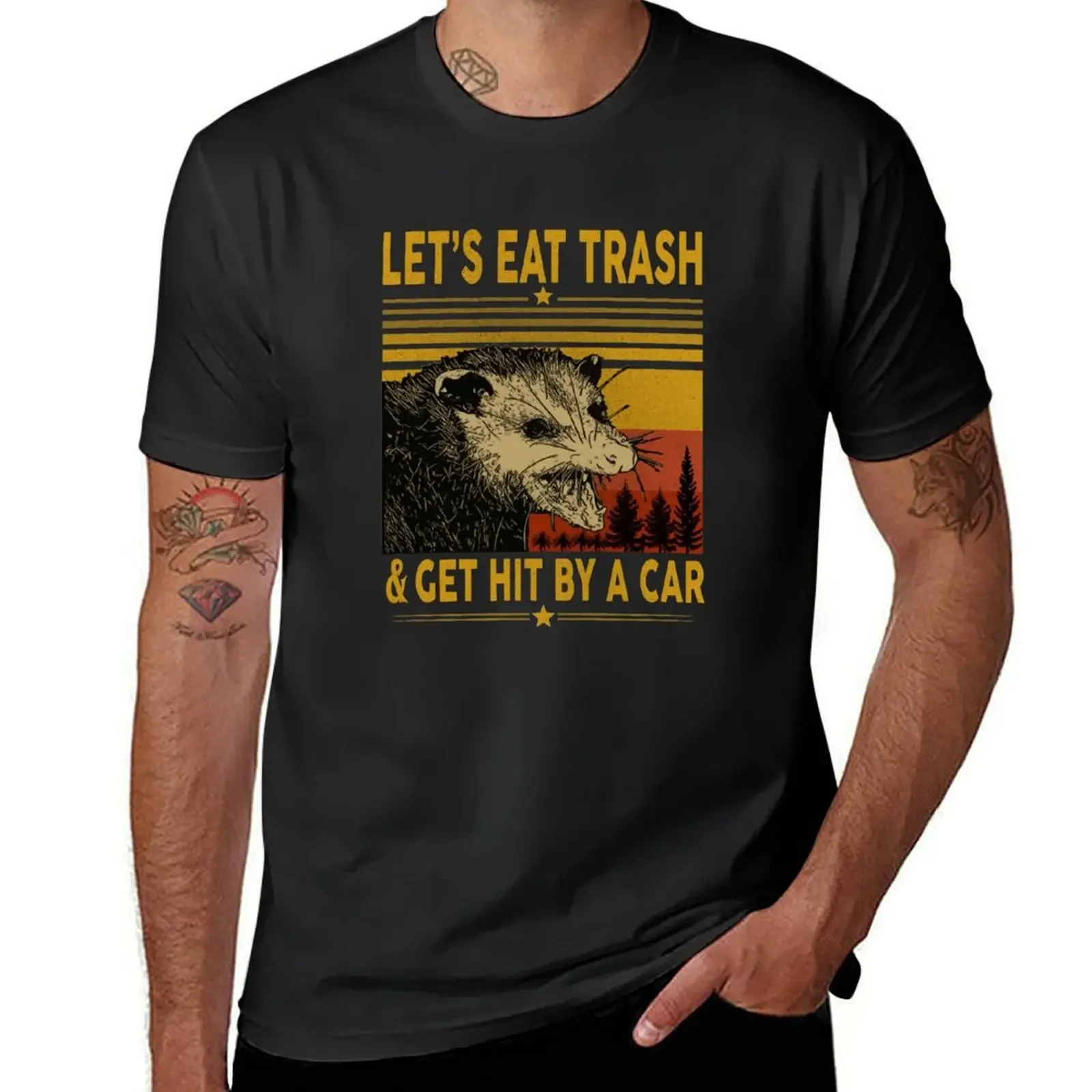 Let's Eat Trash Get Hit By A Car T-Shirt vintage t shirts customizeds compression shirt men