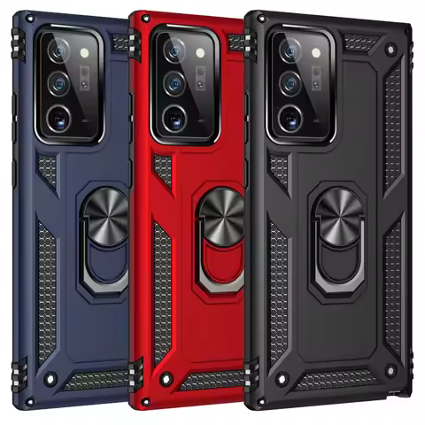Shockproof Armor Bumper Case For Samsung Galaxy A54 A55 A14 A15 A25 A34 A23 Note 20 S24 Ultra S23 S22 S21 Metal Ring Back Cover