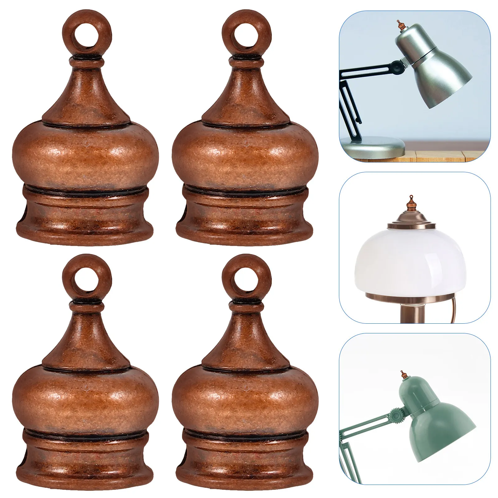 10Pcs Metal Lamp Finials Decorative Perforated Knobs Replacement Parts for Table Lamps Lamp Shade Light Screw Caps