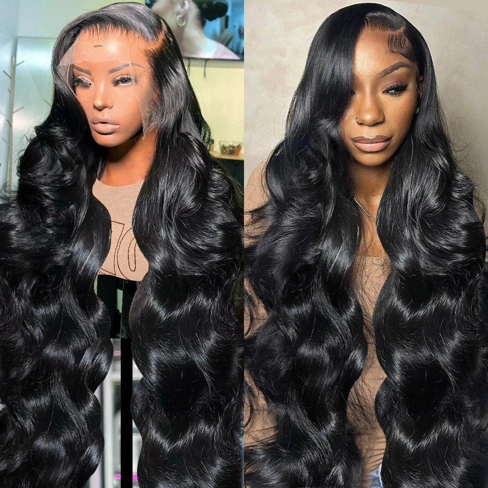 Perruque Lace Front Wig Body Wave brésilienne naturelle, cheveux humains, 13x6, 26 pouces, naissance des cheveux pre-plucked, avec baby hair, pour femmes