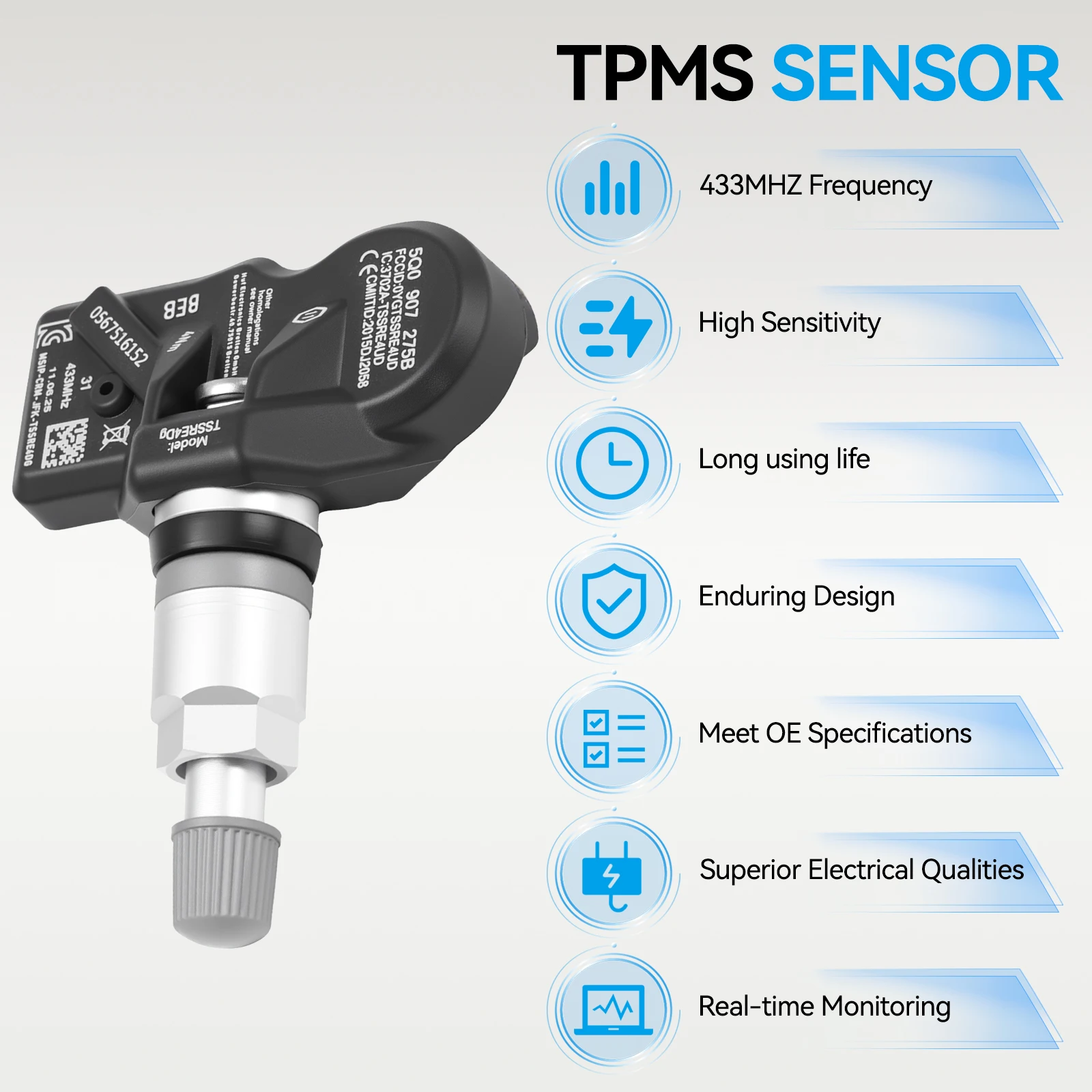 4 قطعة TPMS مراقبة ضغط الإطارات الاستشعار لأودي Q3 Q5 Q7 TT A6 A7 A8 A3 SQ5 VW باسات أرتيون تيغوان جولف بورش 5Q0907275B #3