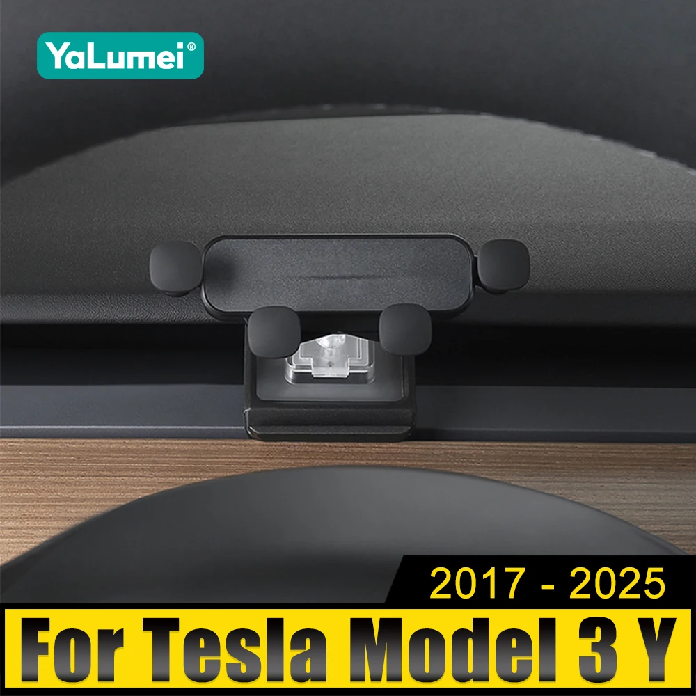 

For Tesla Model 3 Y 2017-2020 2021 2022 2023 2024 2025 ABS Car Dashboard Phone Holder Mobile Stand Smartphone GPS Support Mount