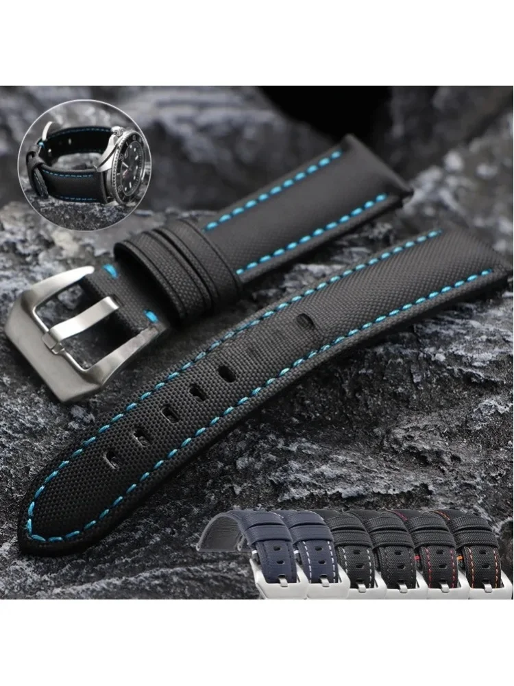 Echtes Segeltuch-Uhrenarmband 20mm 22mm 24mm 26mm Premium Segeltuch-Armband Wasserdichtes Weiches Nylon Schnellverschluss-Armband Handgelenksriemen