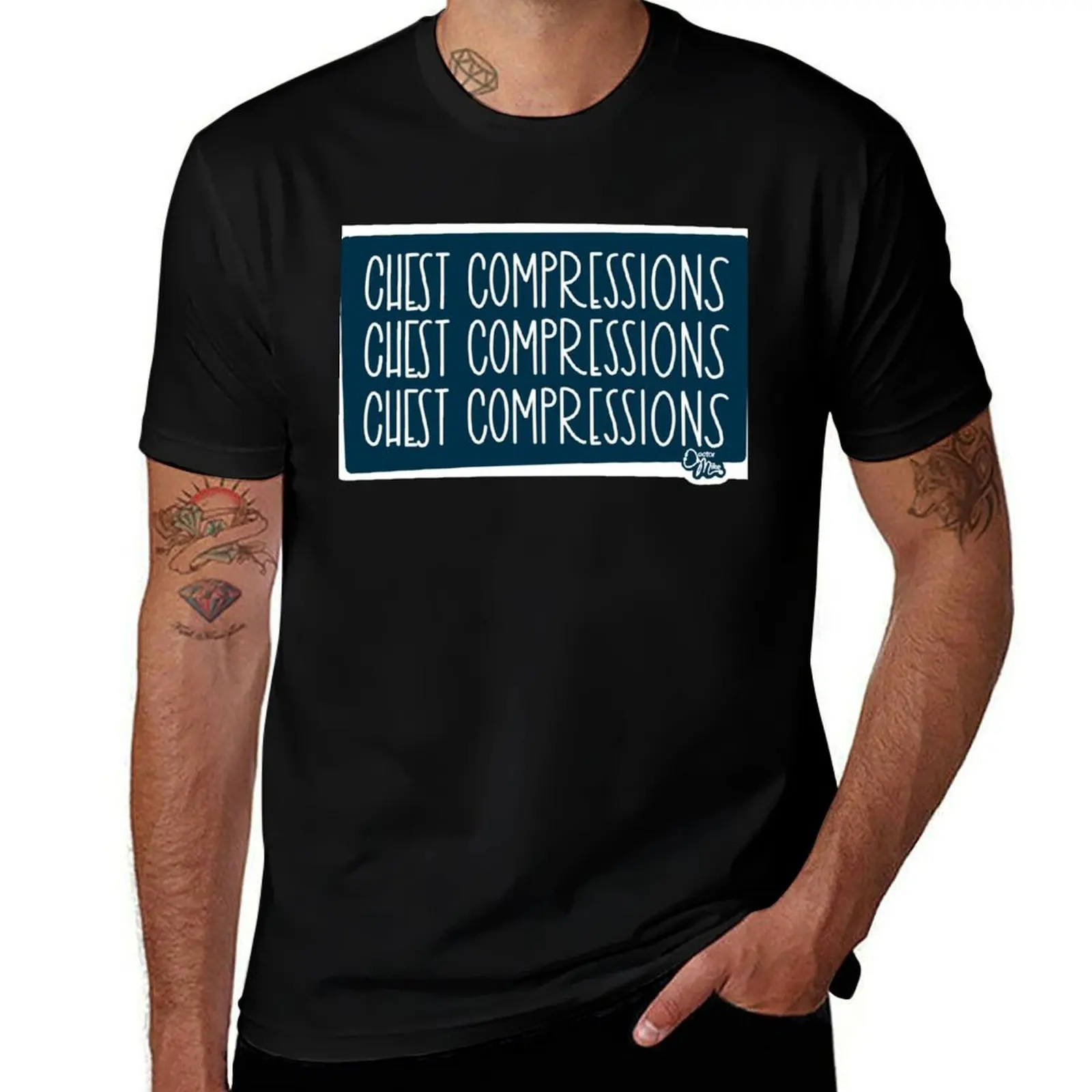 Doctor Mike “Chest Compressions” print T-Shirt Work Wear Breathable Tee T-Shirt