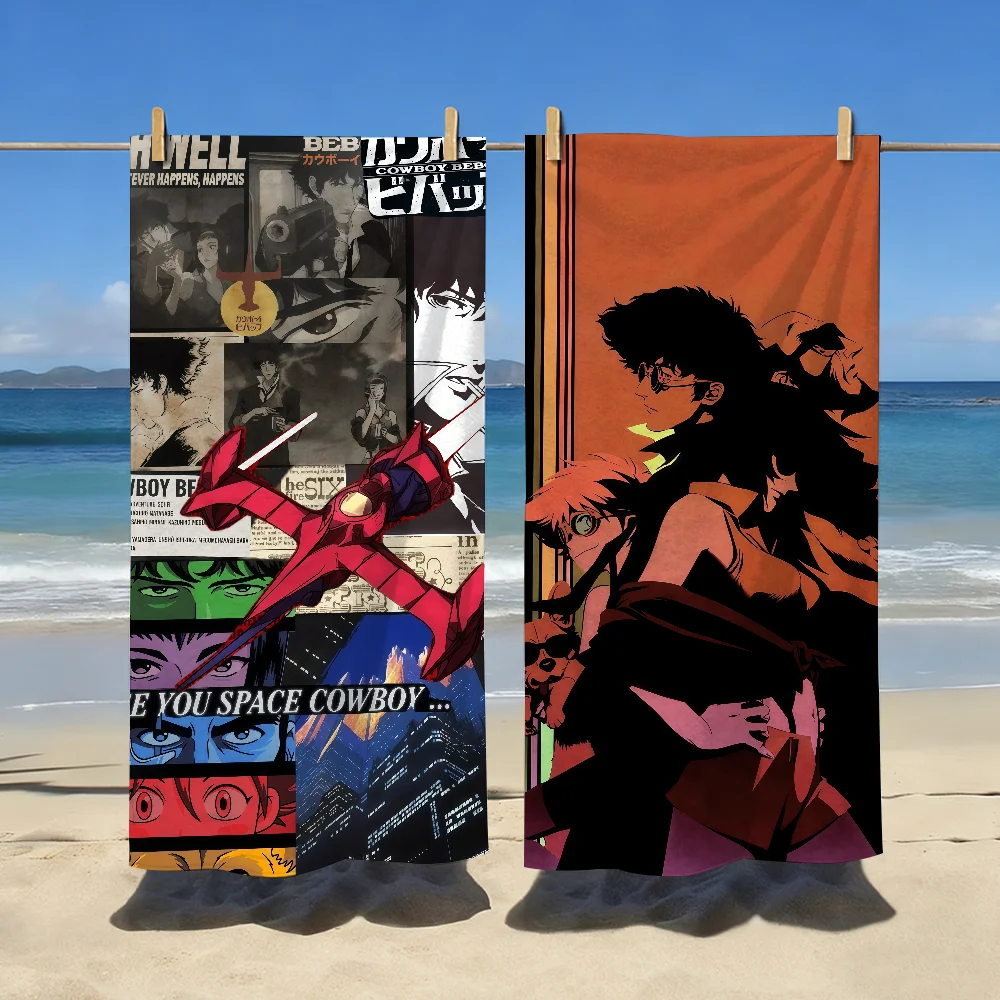 Classic Anime C-Cowboy B-Bebop Towel Sports Quick Dry Travel Camping Gear Sandproof Soft Light Large Beach Towel