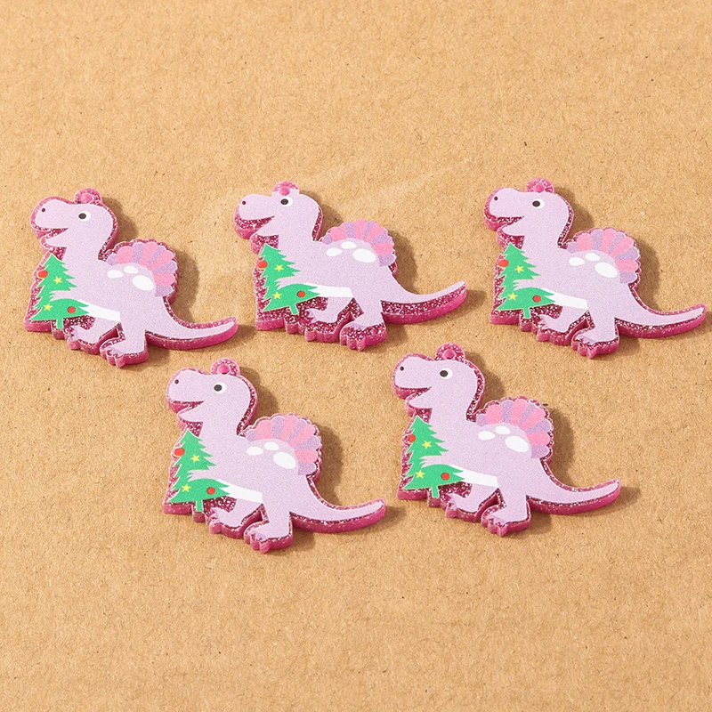 5 pcs Resin Cartoon Animal Dinosaur Charms Pendants for Necklace Earrings DIY Handmade Jewelry Accessories Supplies