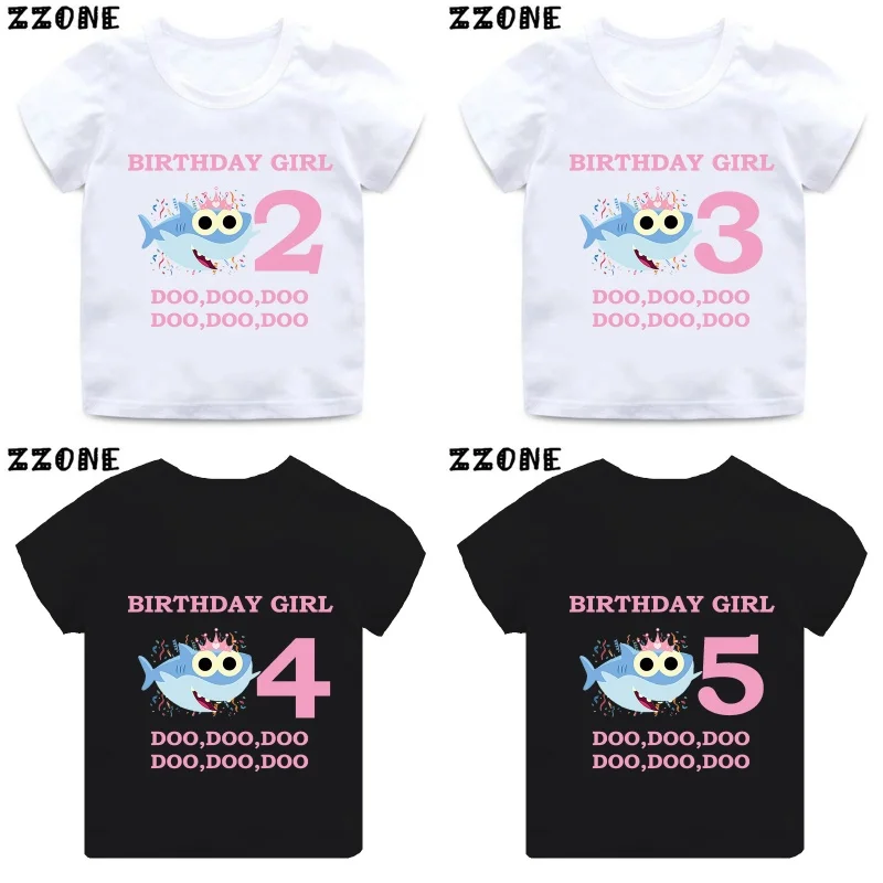 Cartoon Shark Print Cute Girls Clothes 1 2 3 4 5 6 7 8 9 Yea