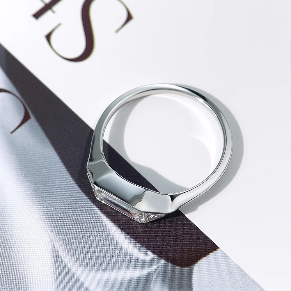 Onnelik D Color 1.4ct VVS1 Moissanite Lab Diamond Minimalist Ring 925 Sterling Silver for Women Wedding Gift Fine Jewelry